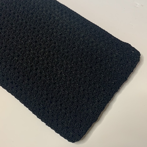 Handbags - Large Black Sturdy Crochet Envelope Bag | Carry Purse | Satchel | IPad Travel